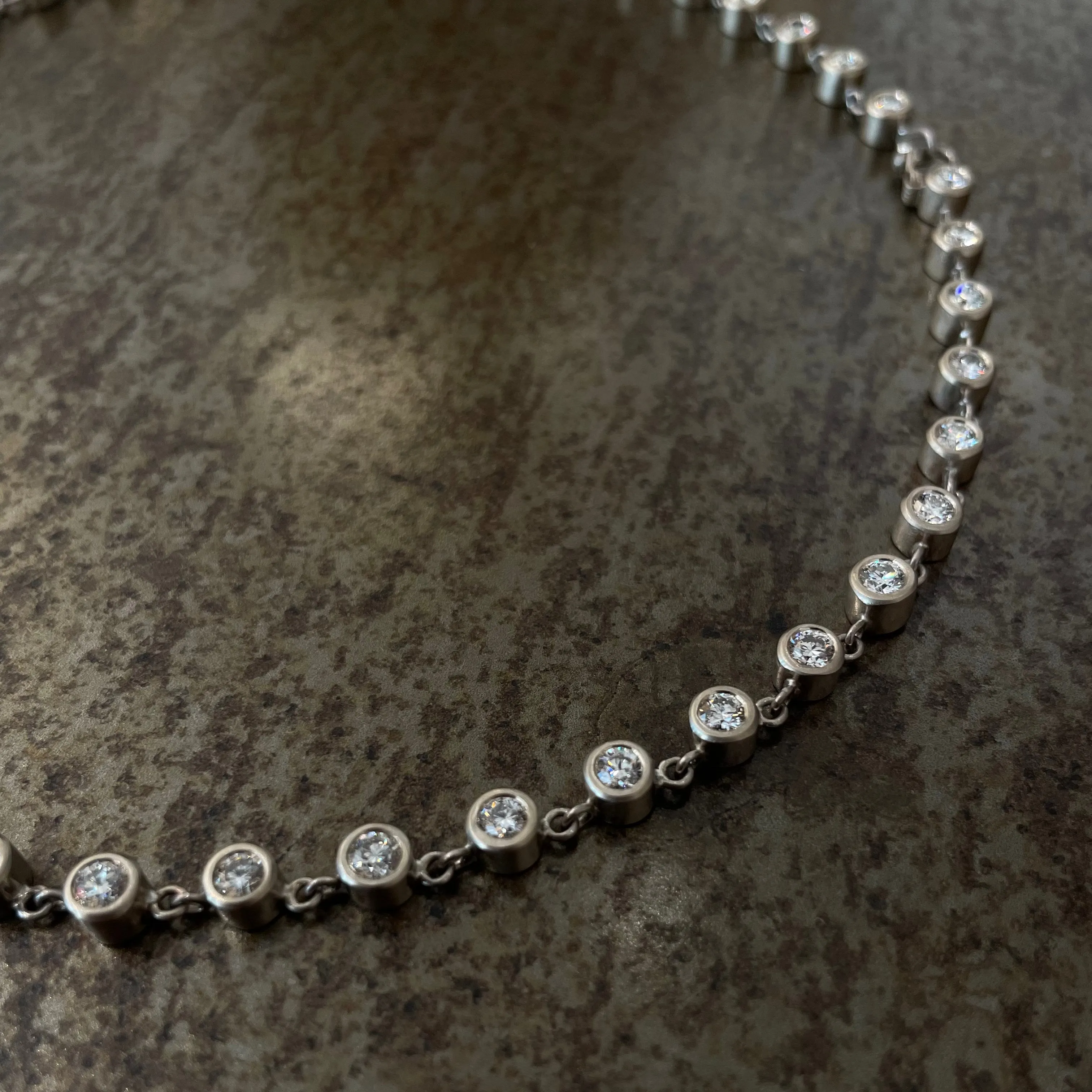 Meadow Rivière Diamond Necklace in 18K Alpine Gold- 16"
