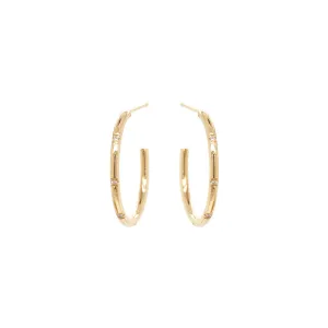 Medium Bead Set Diamond Hoops