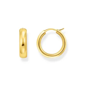 Medium-sized hoop earrings in chunky design gold