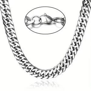 Men's Double Layered Stainless Steel Chain Necklace