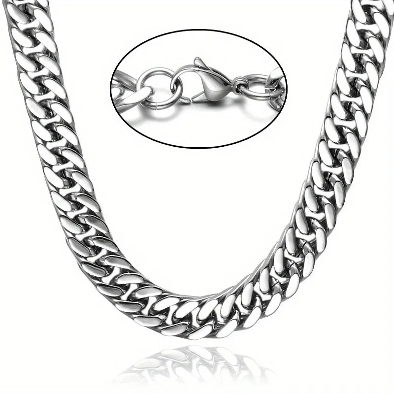 Men's Double Layered Stainless Steel Chain Necklace