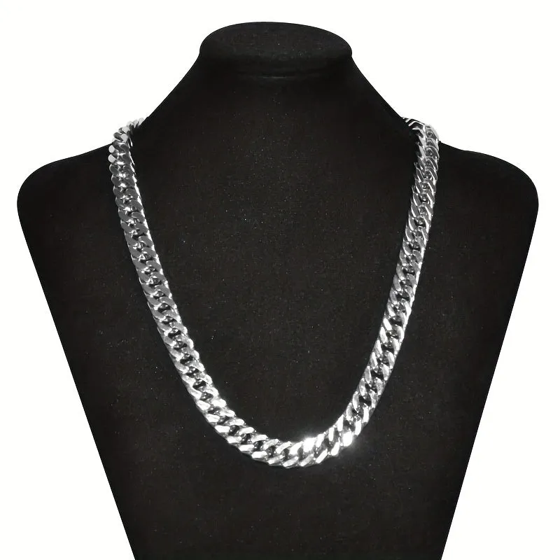 Men's Double Layered Stainless Steel Chain Necklace