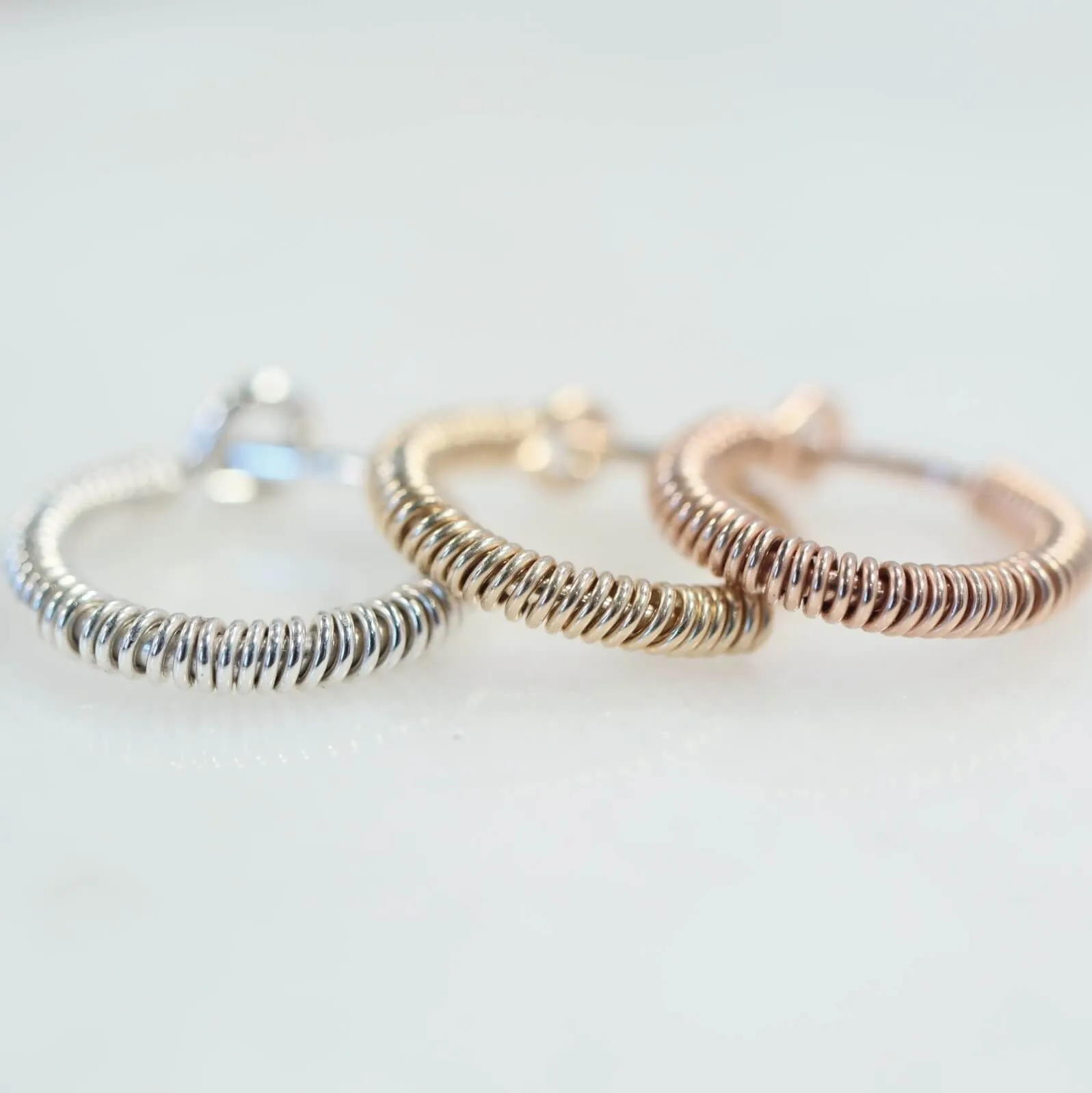 Men's Hoop Earring Full Wrap - SINGLE Choose Your Diameter, Gauge, Metal