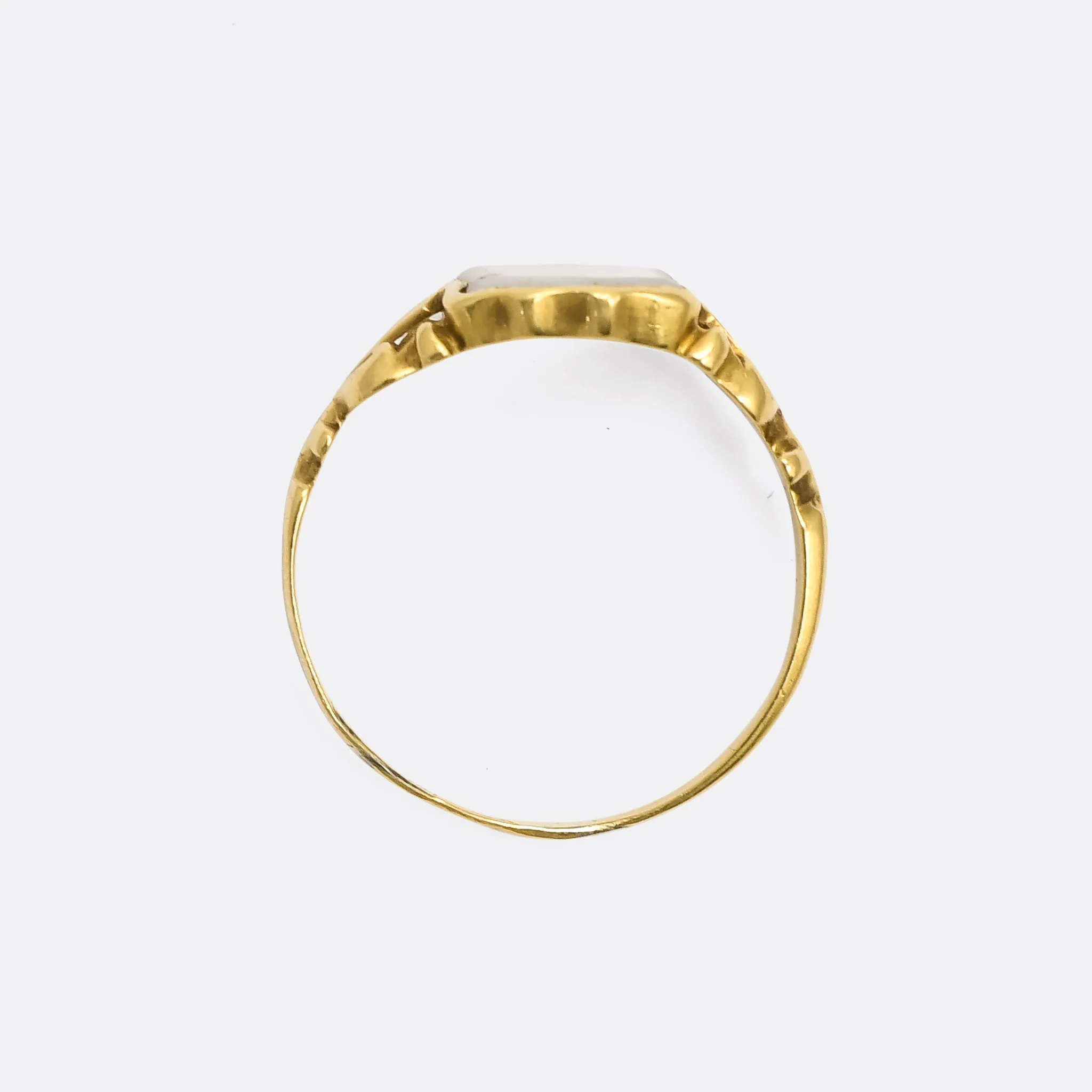 Mid-Victorian Chalcedony Shield Signet Ring