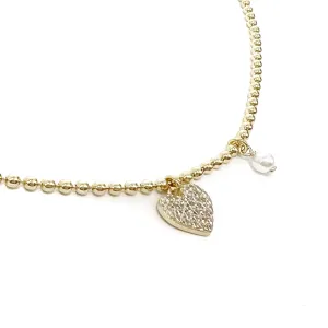 Mini Bead and Heart Charm Choker