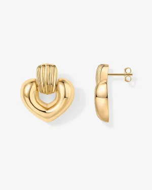 Mini Heart Door Knocker Earrings