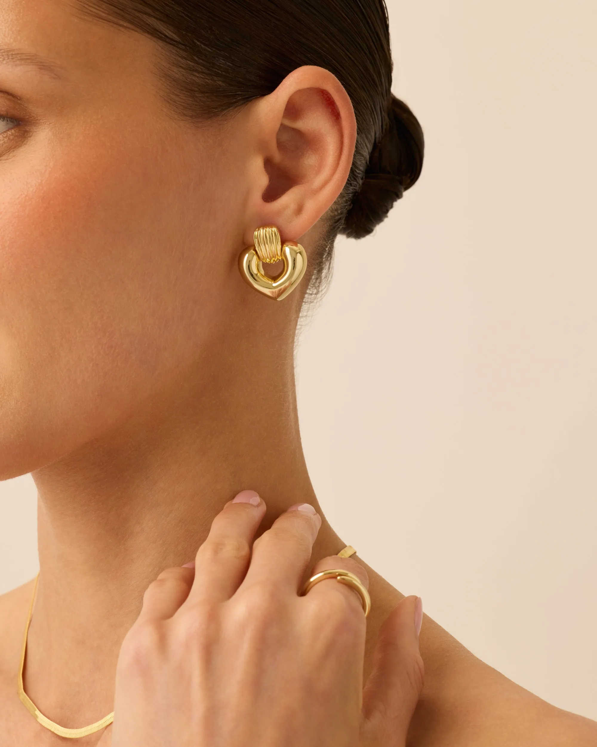 Mini Heart Door Knocker Earrings