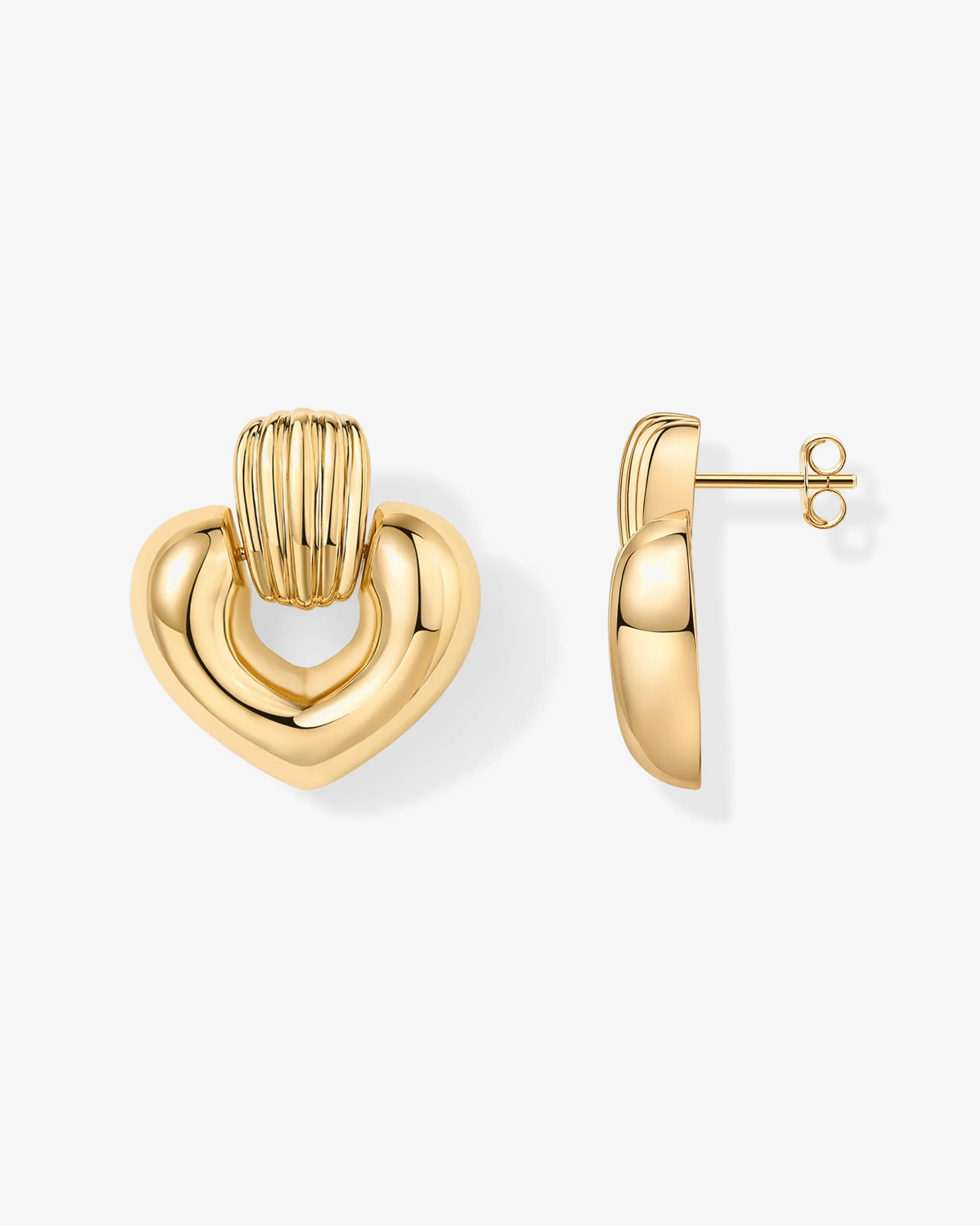 Mini Heart Door Knocker Earrings