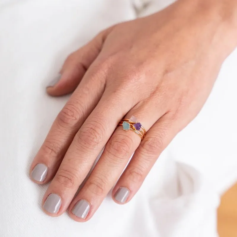 Mini Stone Stackable Rings