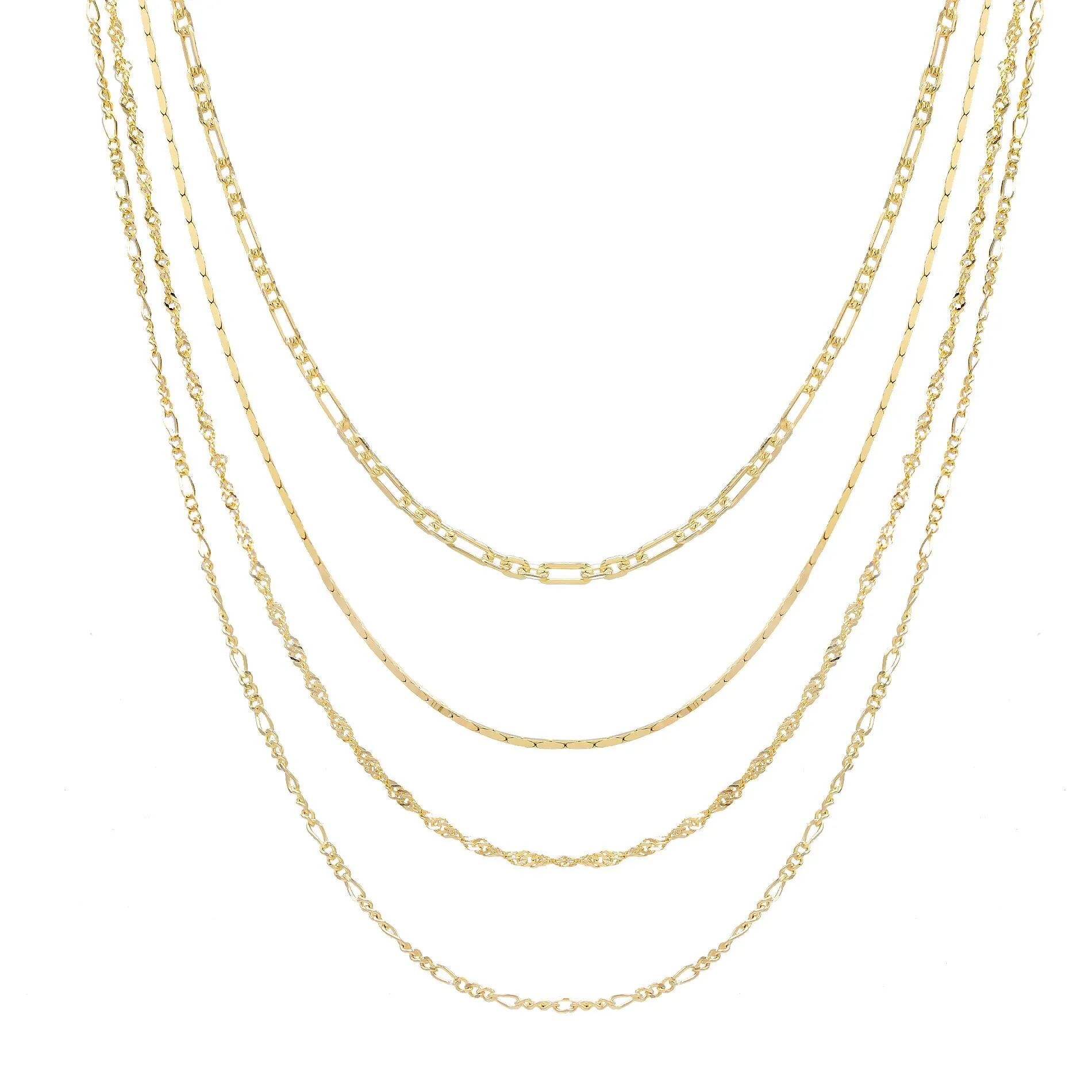 Mixed Chain Layered Necklaces