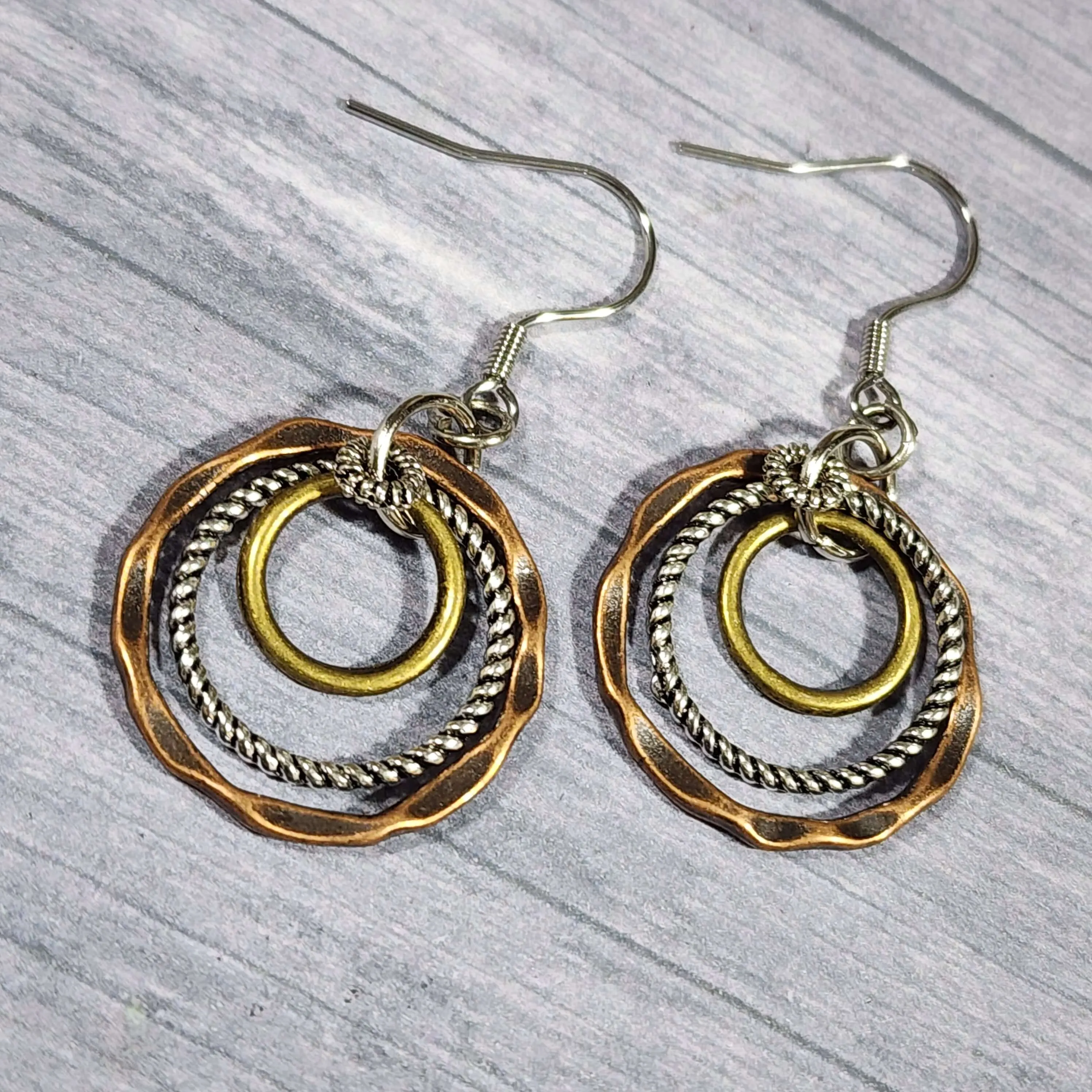 Mixed Metal Hoop Earrings
