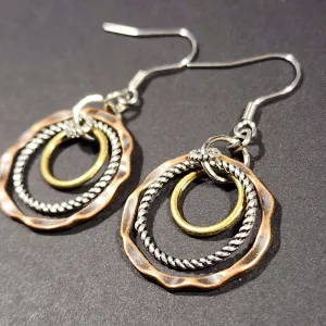 Mixed Metal Hoop Earrings
