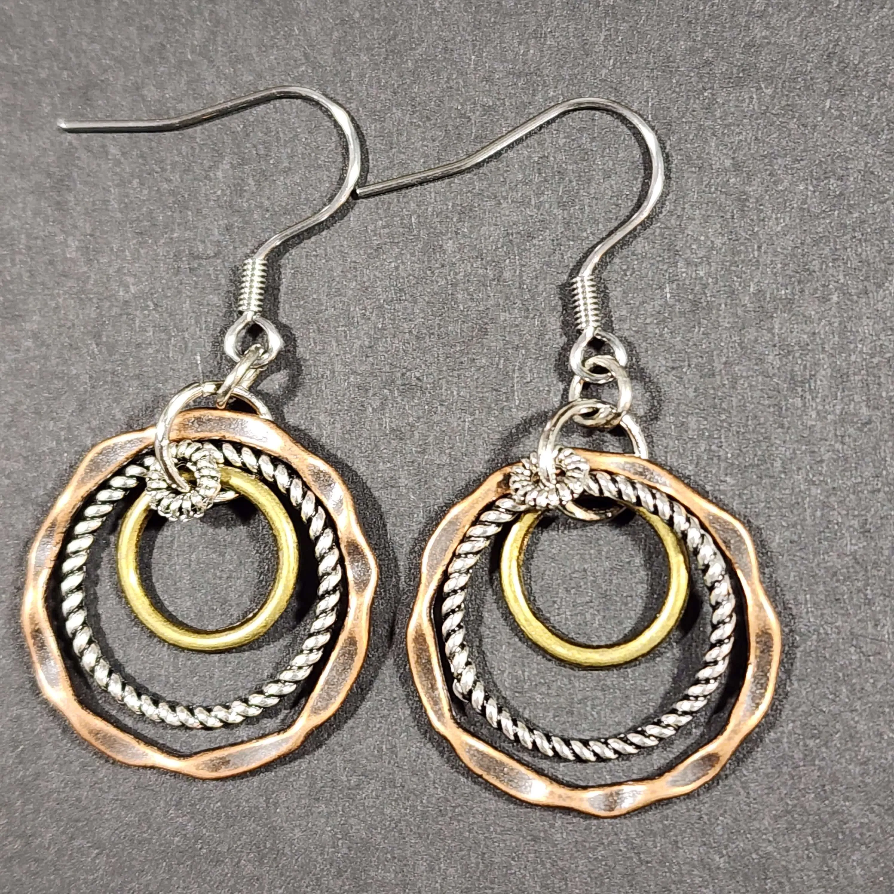 Mixed Metal Hoop Earrings