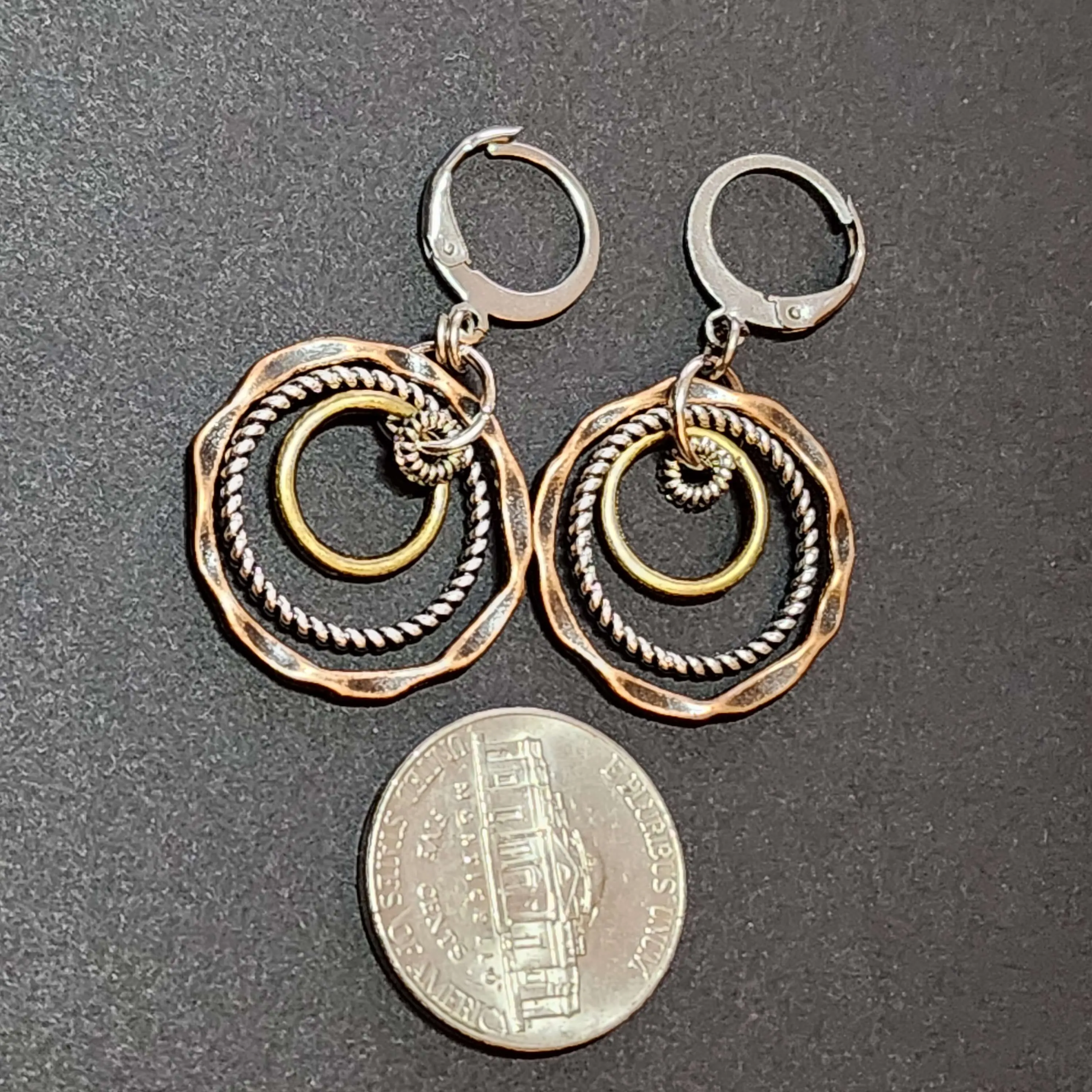 Mixed Metal Hoop Earrings
