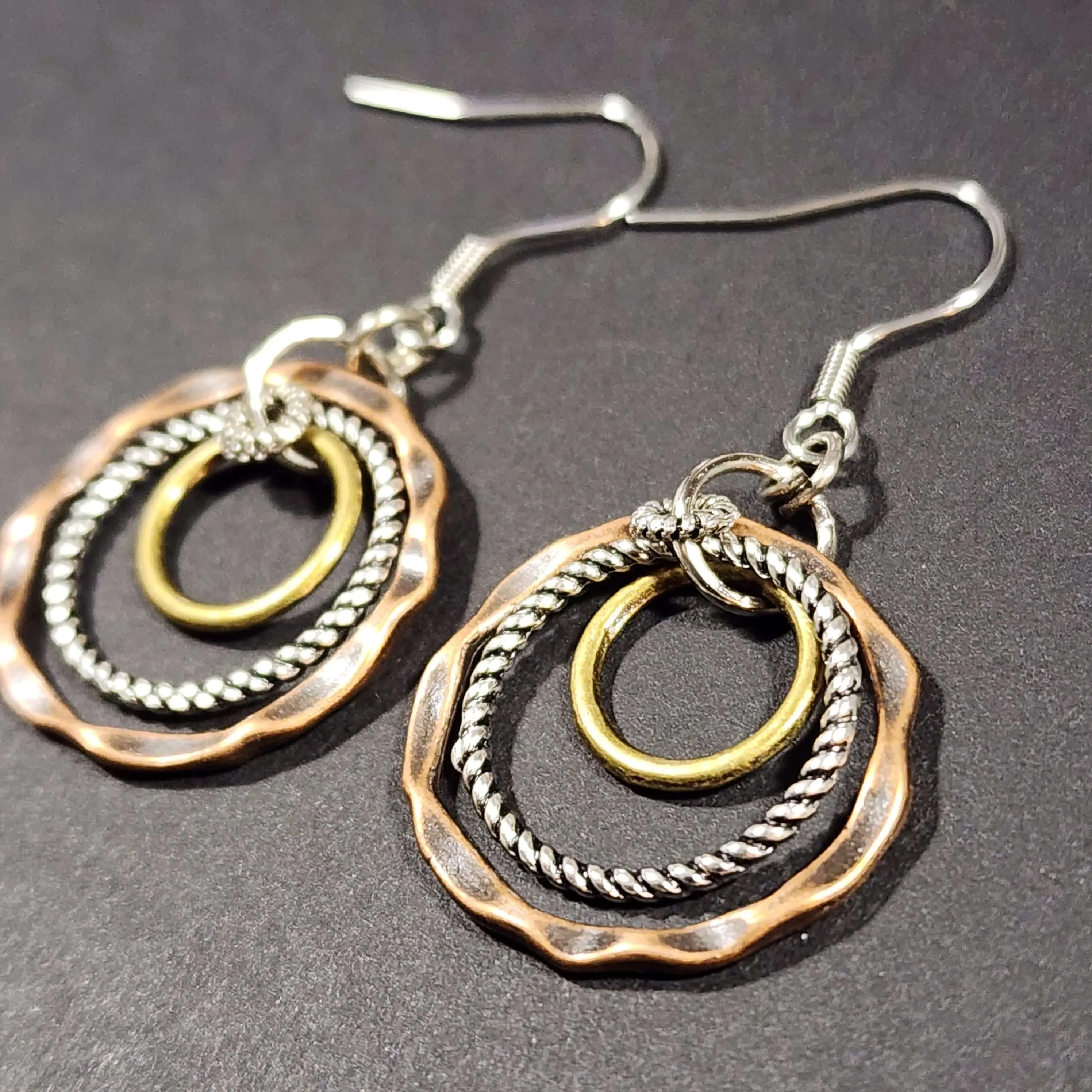 Mixed Metal Hoop Earrings