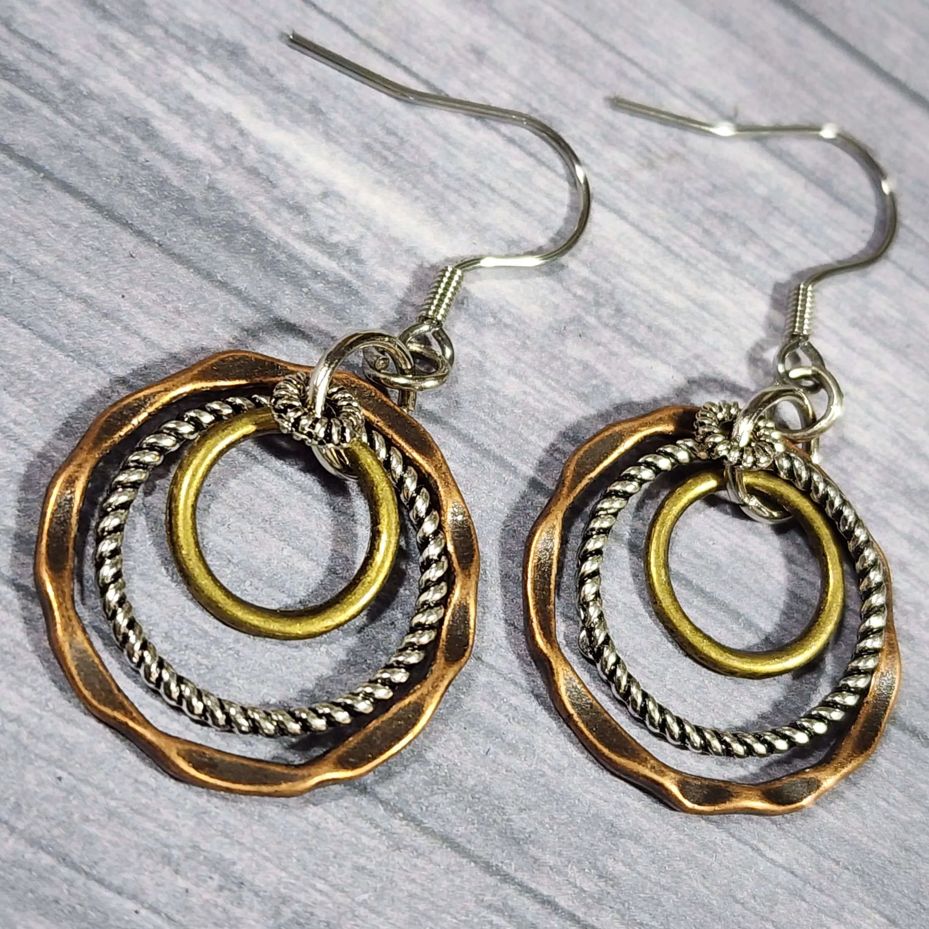 Mixed Metal Hoop Earrings