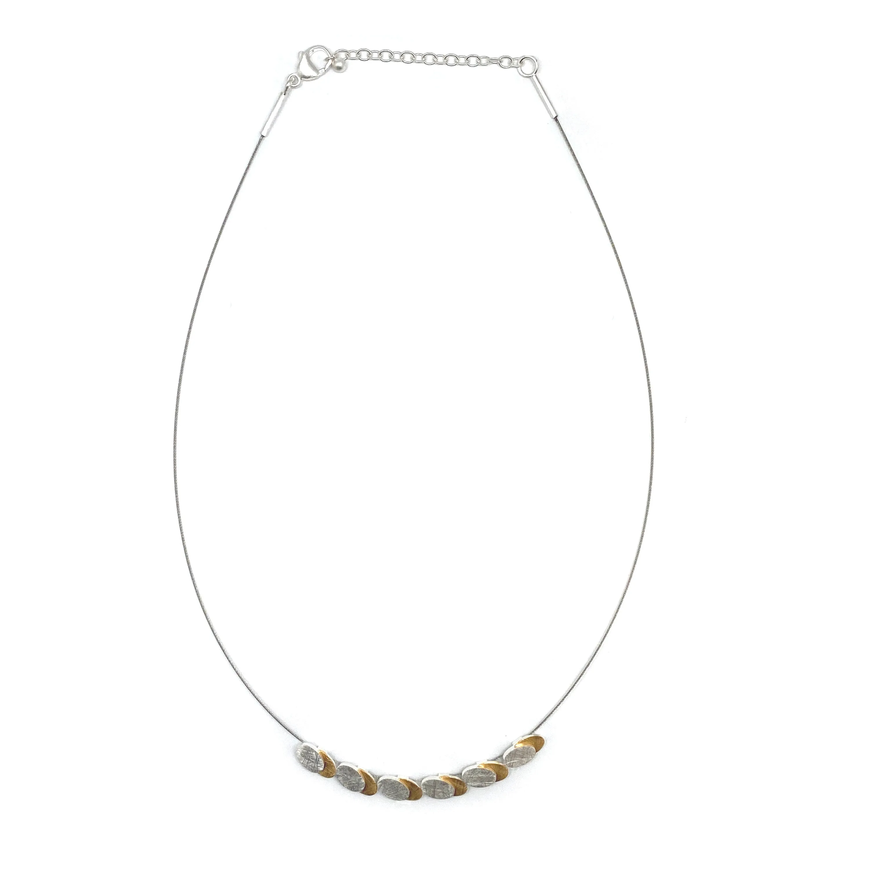 Mixed Metal Oval Necklace