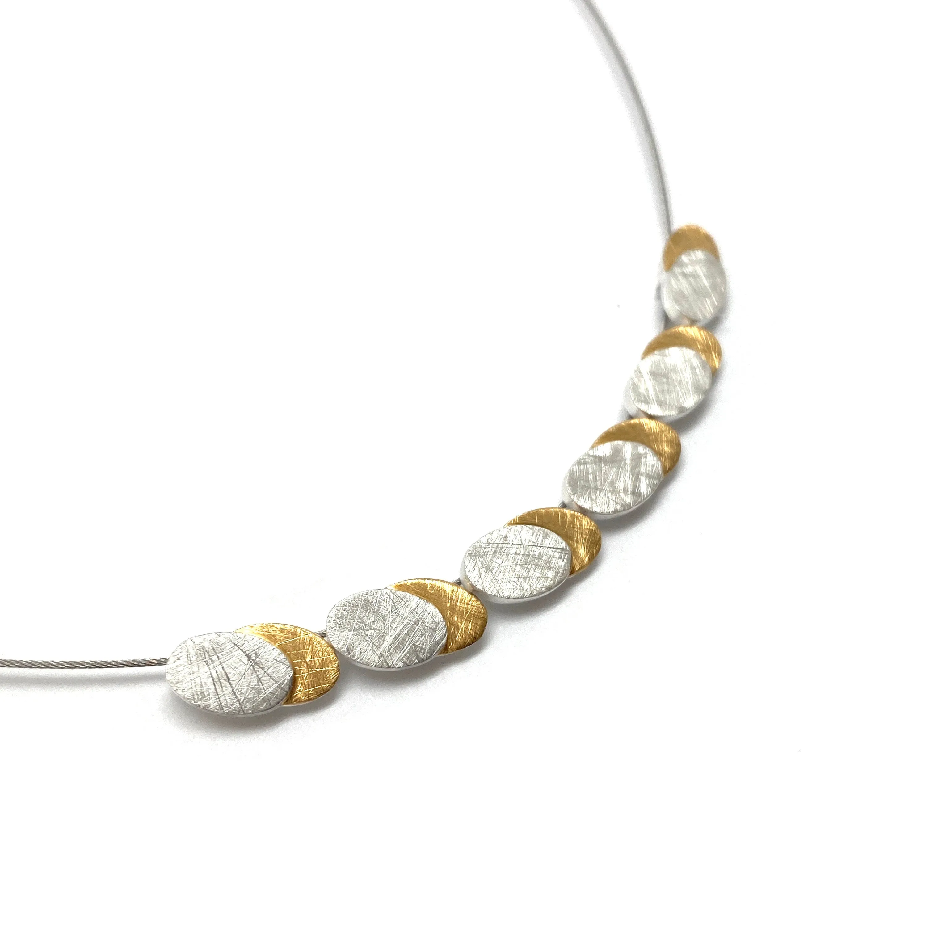 Mixed Metal Oval Necklace