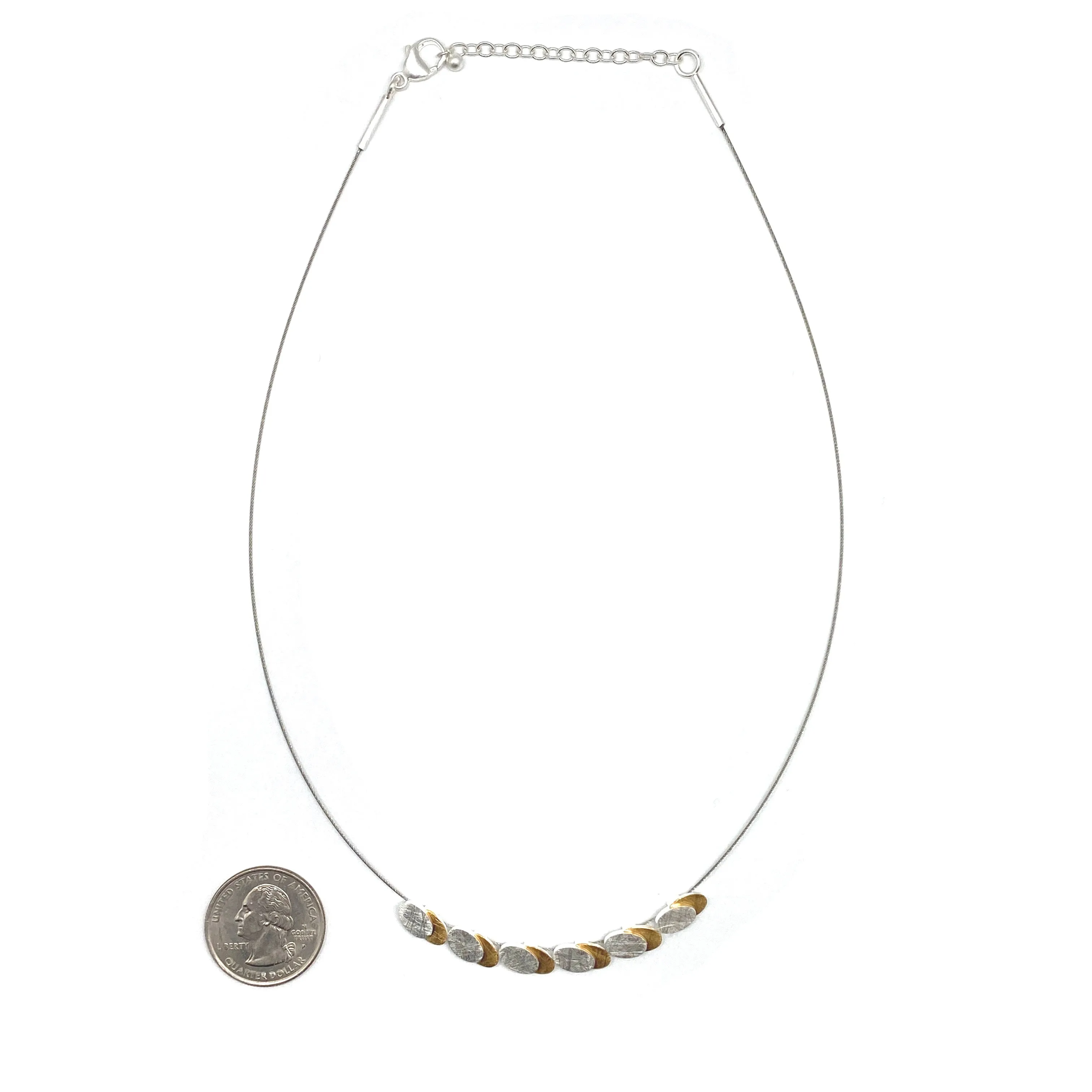Mixed Metal Oval Necklace