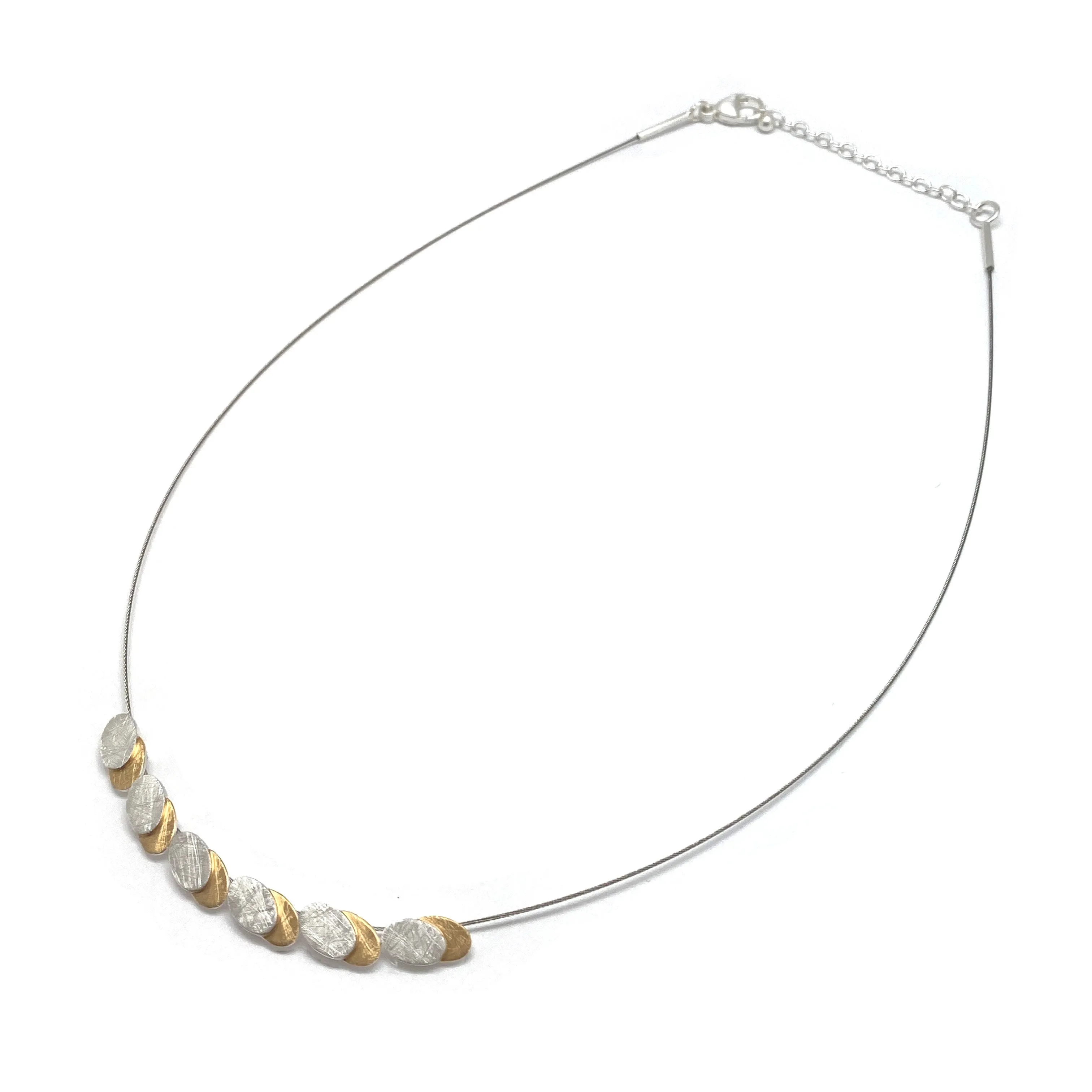 Mixed Metal Oval Necklace