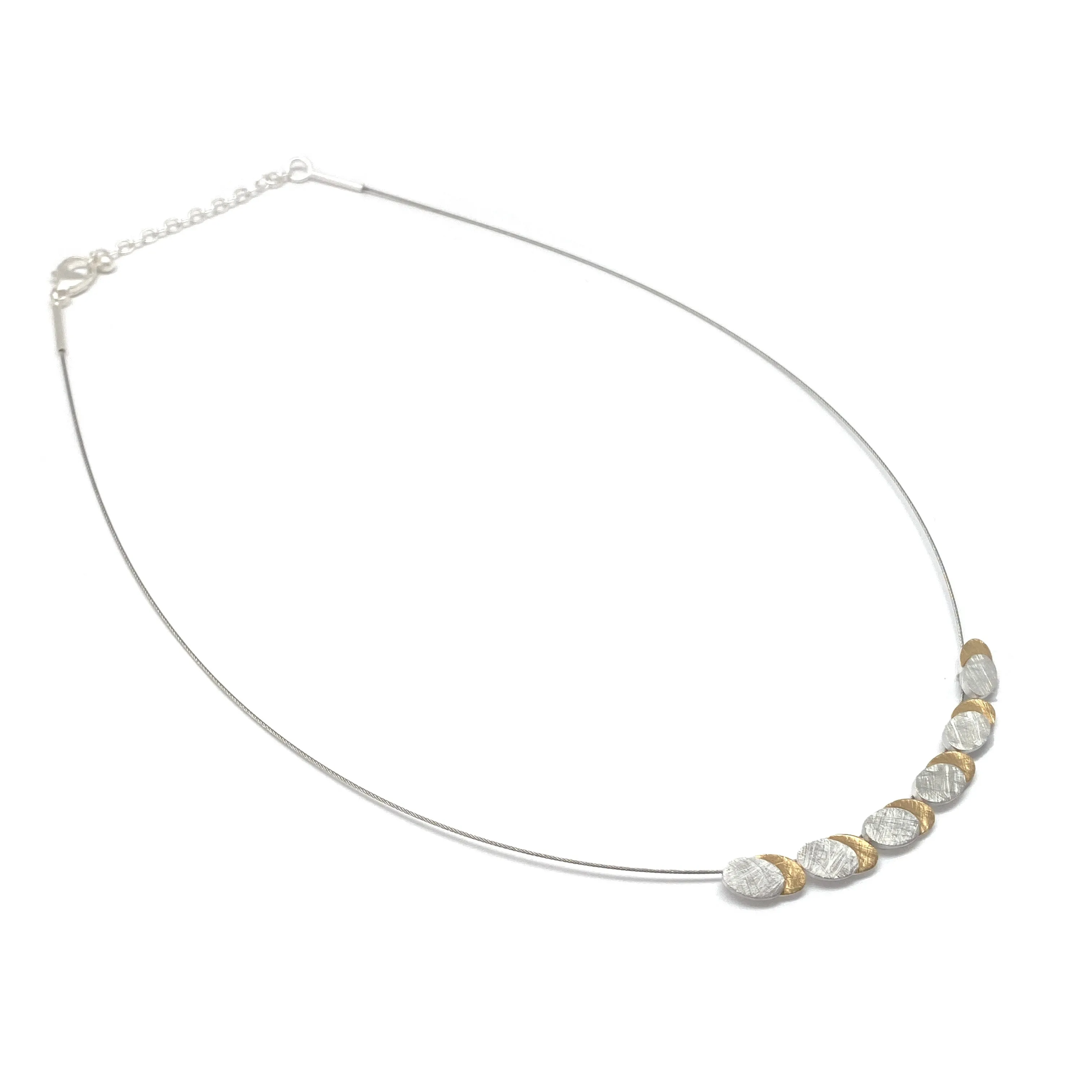 Mixed Metal Oval Necklace