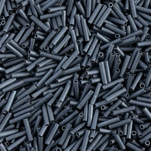Miyuki Slender Bugle 1.3x6mm Blue/Grey Opaque Matte - apx 16g Vial