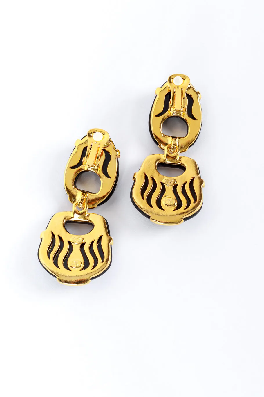 Modernist Double Hoop Drop Earrings