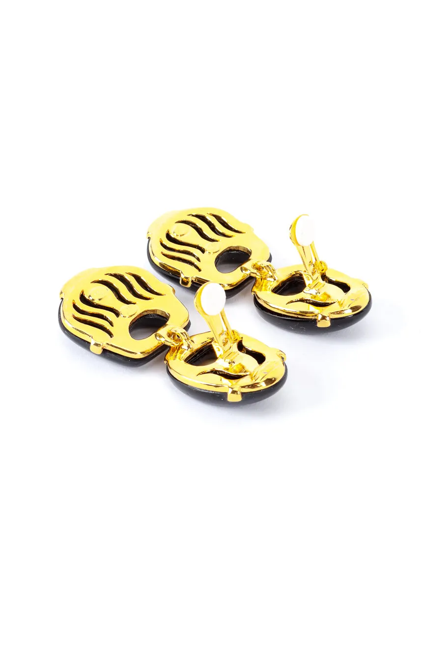 Modernist Double Hoop Drop Earrings
