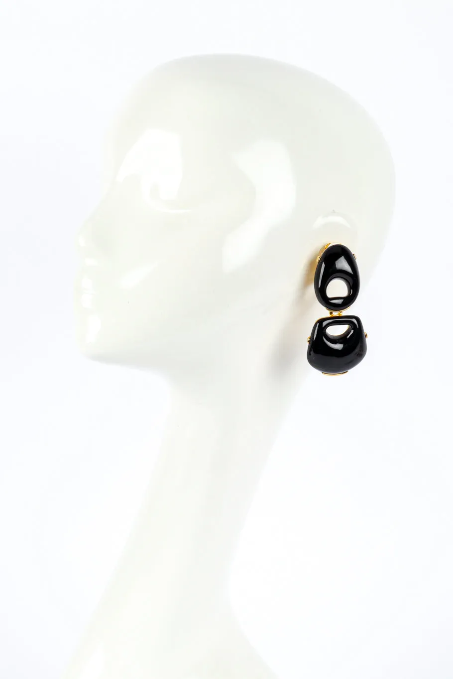 Modernist Double Hoop Drop Earrings
