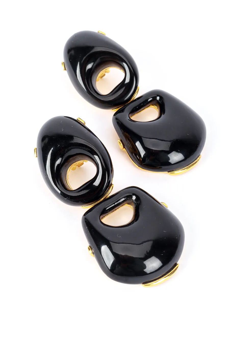 Modernist Double Hoop Drop Earrings