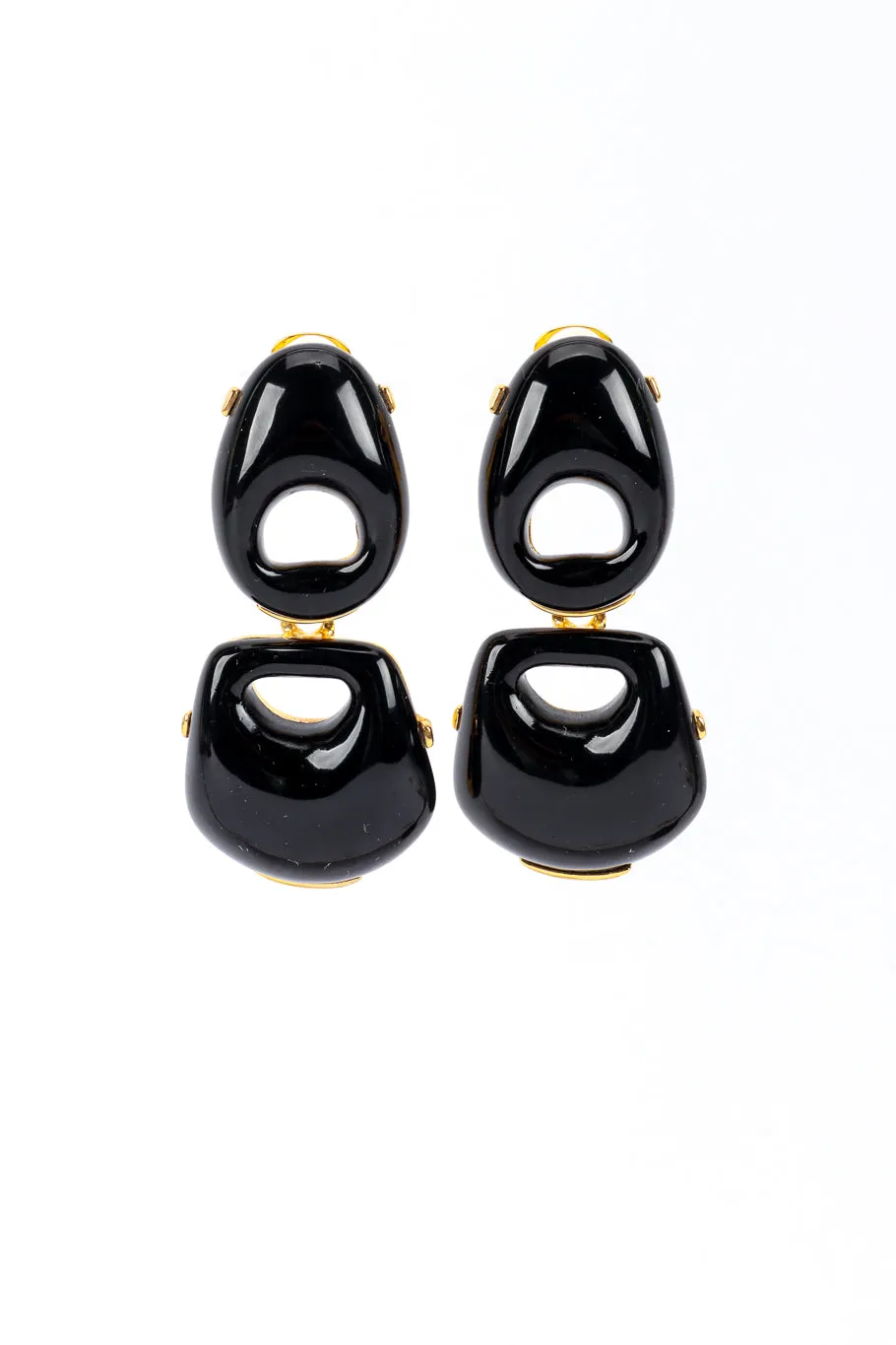 Modernist Double Hoop Drop Earrings