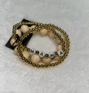 Mommy & Me Wood Beaded Bracelet Set