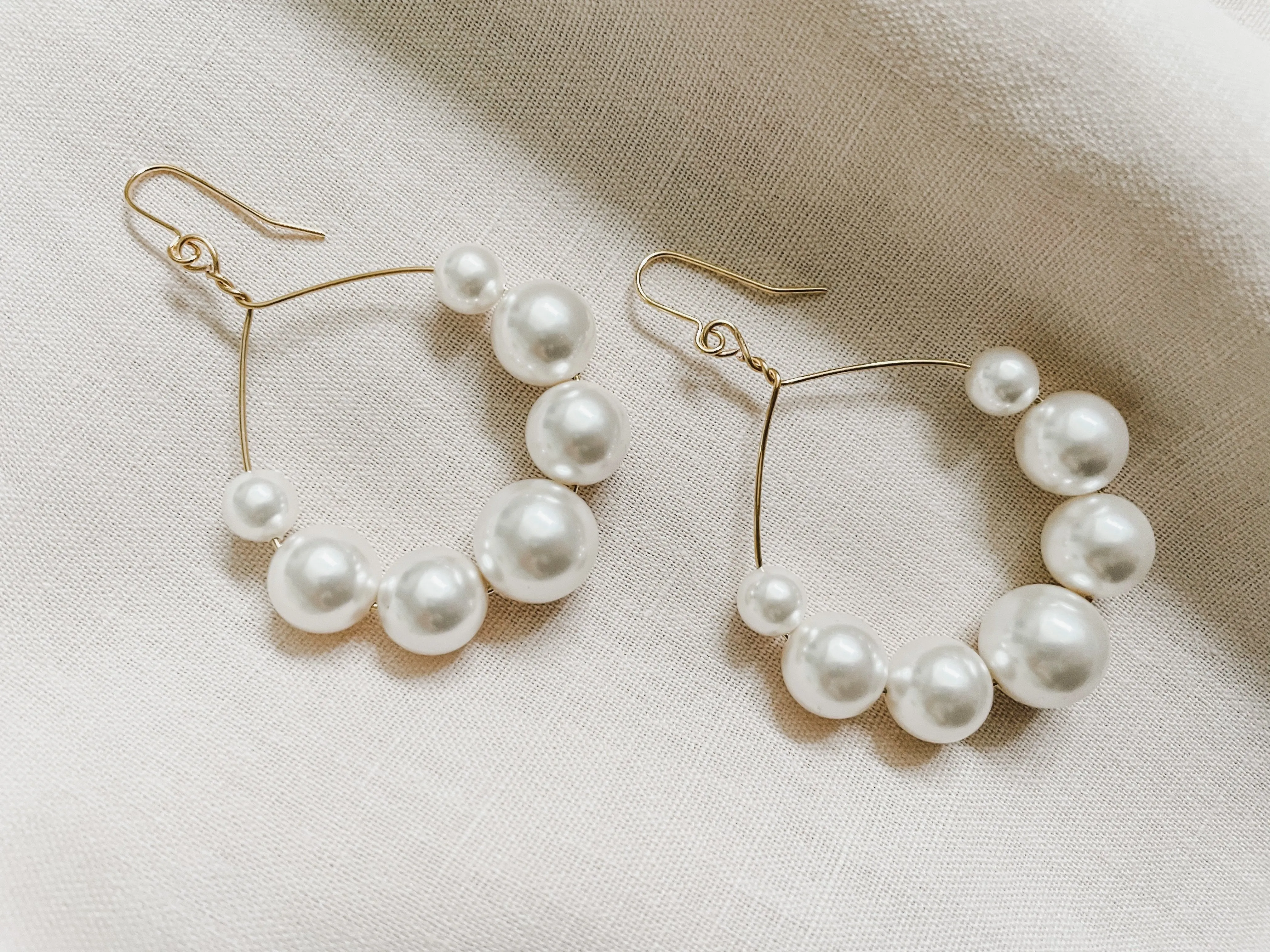 Mona Statement Pearl Hoop Earrings