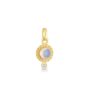 Moonstone and Diamond Charm