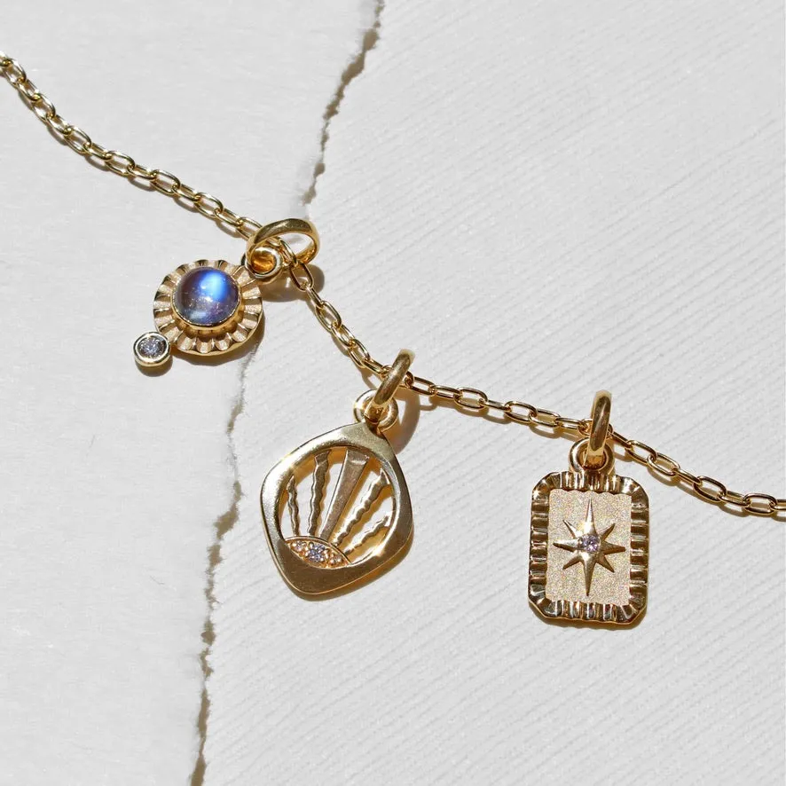 Moonstone and Diamond Charm