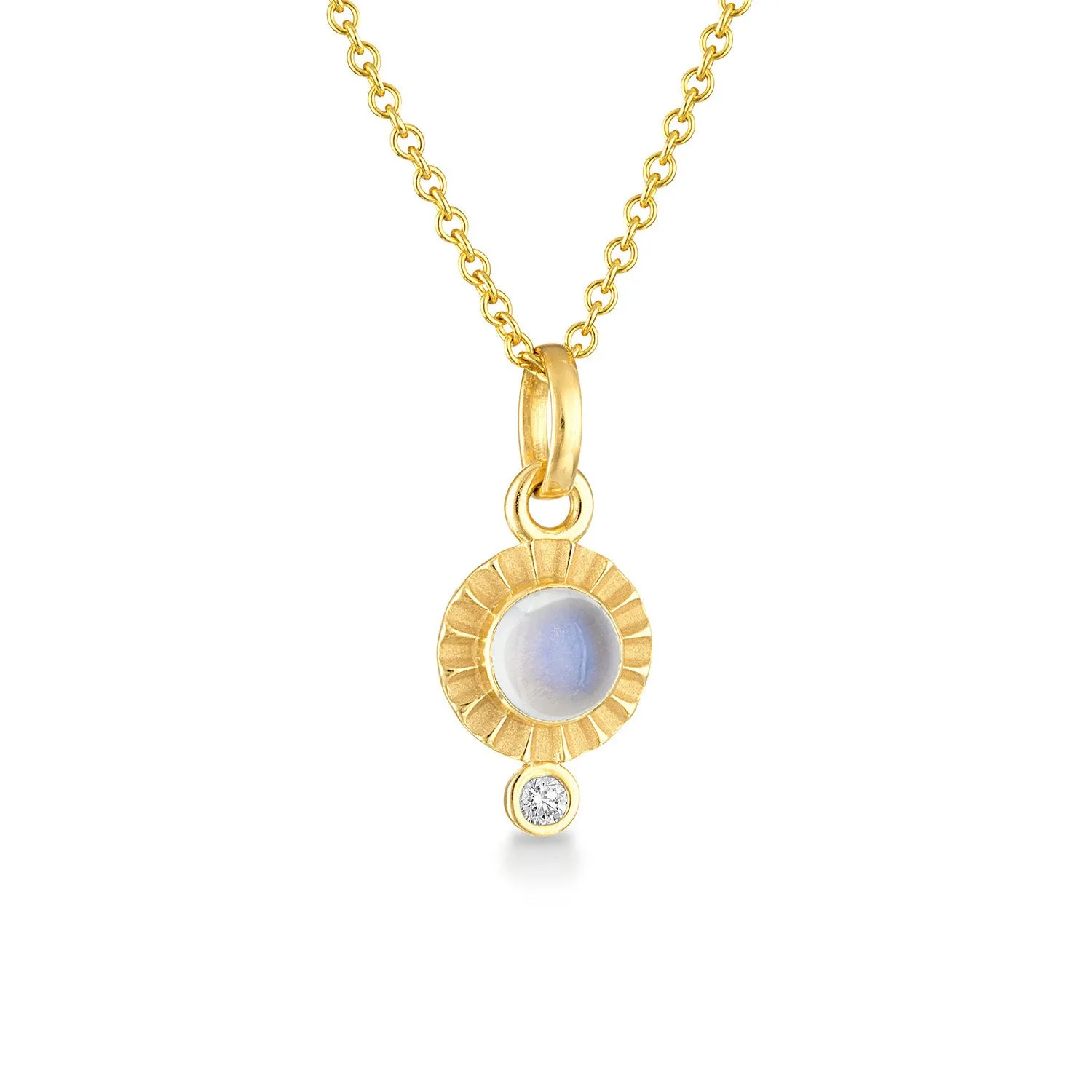 Moonstone and Diamond Charm