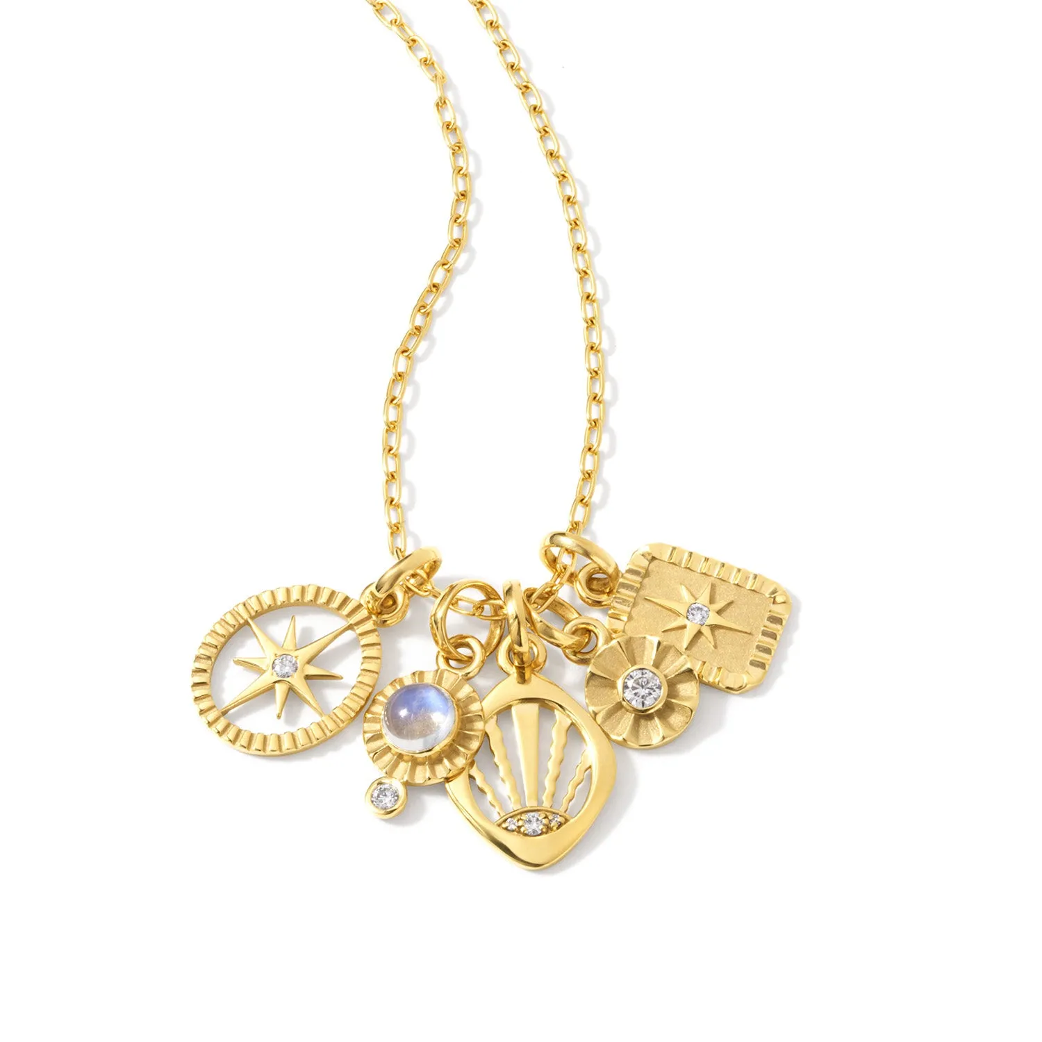 Moonstone and Diamond Charm