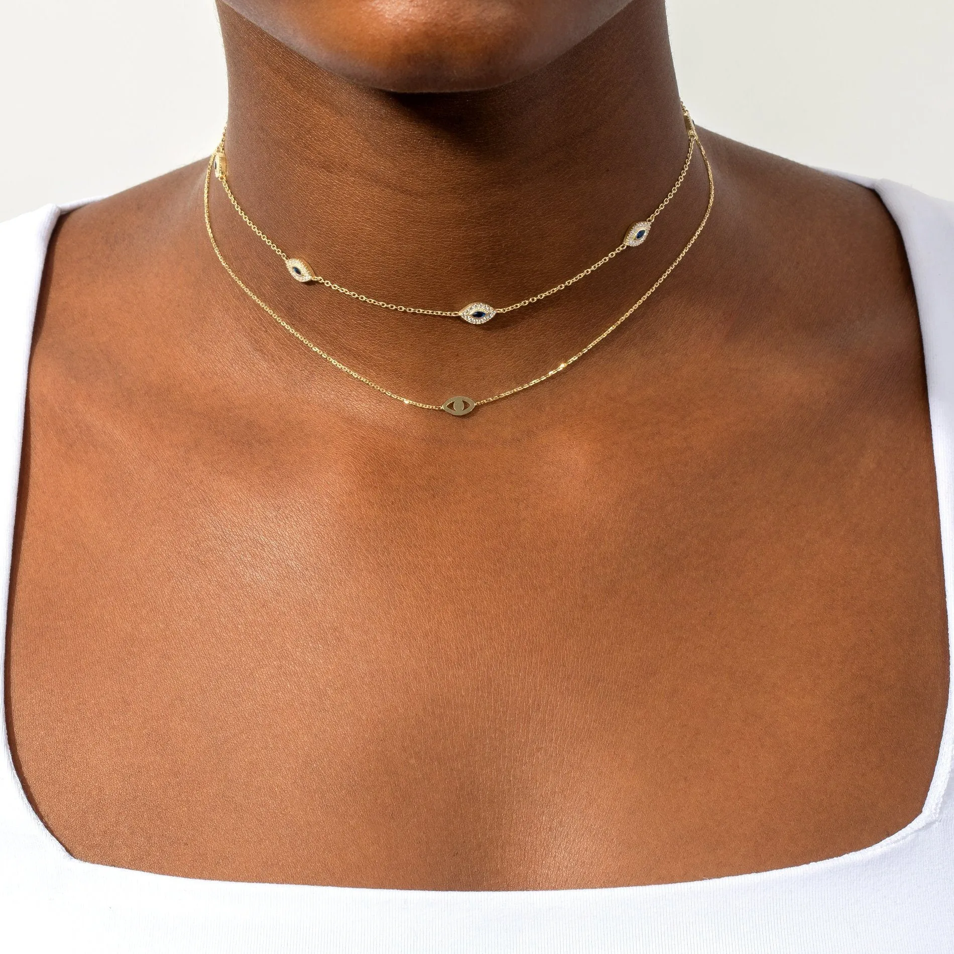 Multi Sapphire Evil Eye Choker
