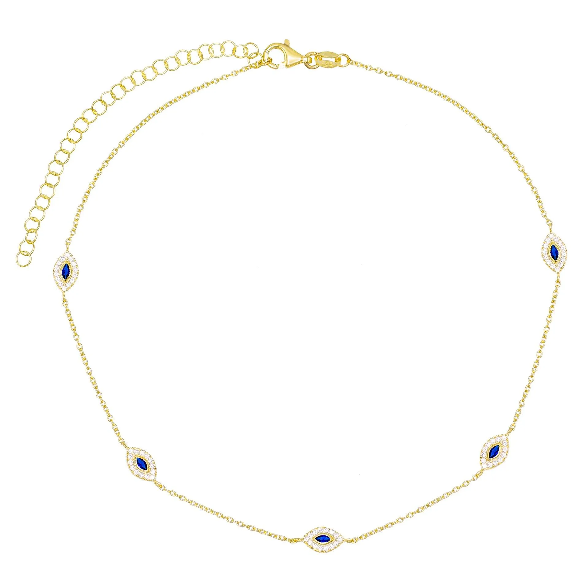 Multi Sapphire Evil Eye Choker