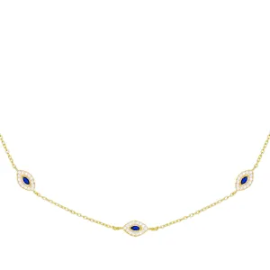 Multi Sapphire Evil Eye Choker