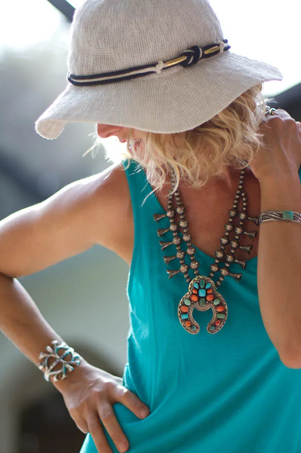 Navajo Sandcast Green Turquoise Cuff Bracelet