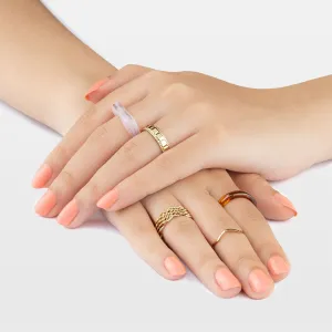 Neutral Pink Stackable Rings Set (Pack of 5)