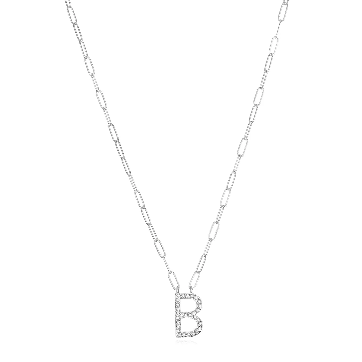 New! Grand Diamond Initial Necklace- All Letters Sterling Silver