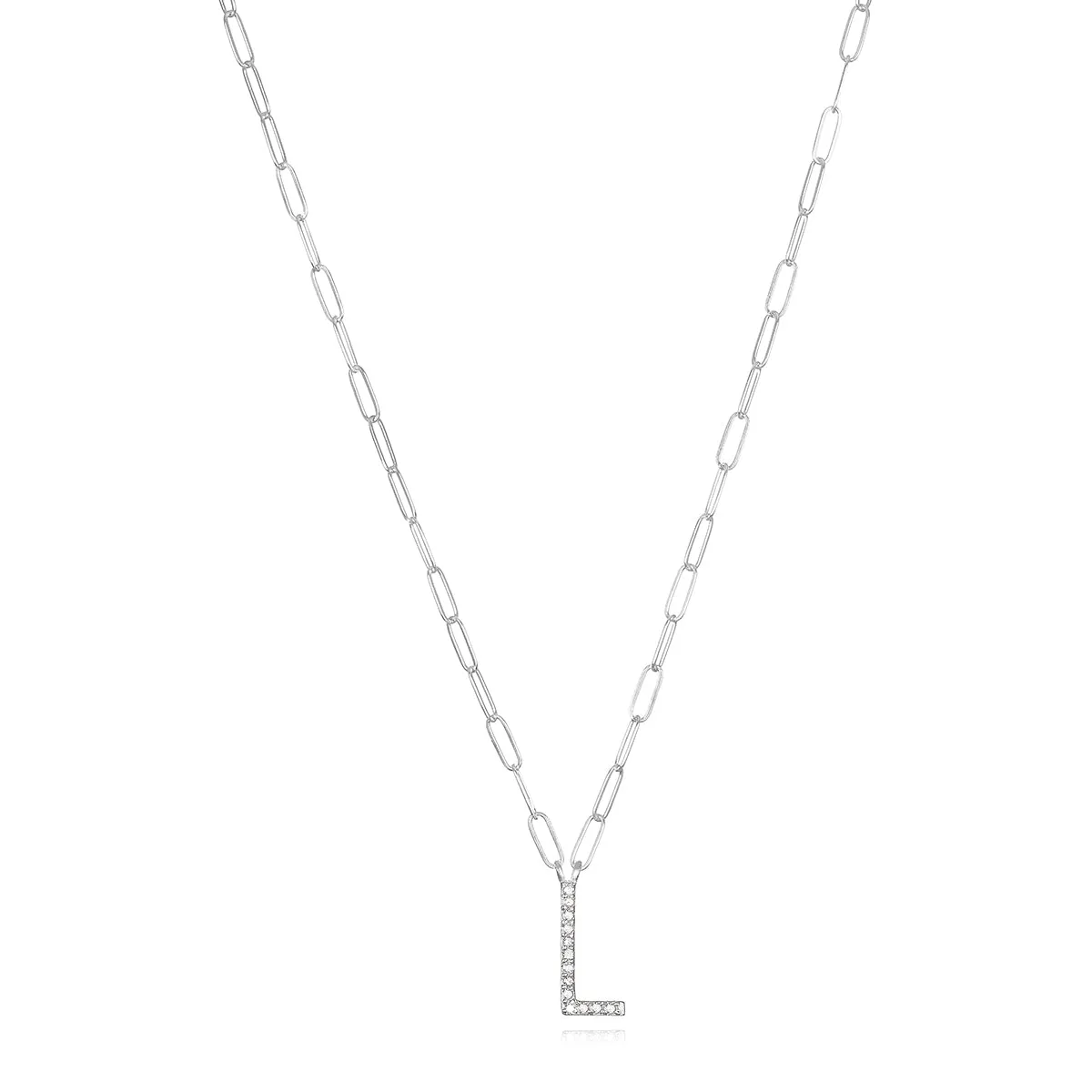 New! Grand Diamond Initial Necklace- All Letters Sterling Silver