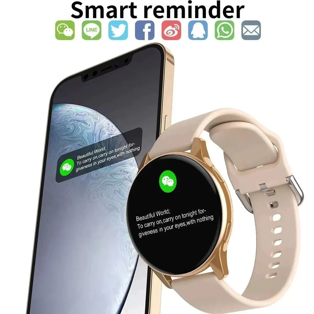 New Women Bluetooth Call Smart Watch Heartrate Blood Pressure Monitoring Smartwatches Waterproof Men Smartwatch for Samsung IOS