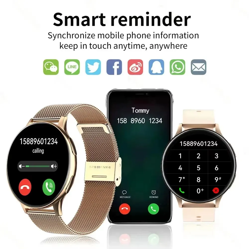 New Women Bluetooth Call Smart Watch Heartrate Blood Pressure Monitoring Smartwatches Waterproof Men Smartwatch for Samsung IOS