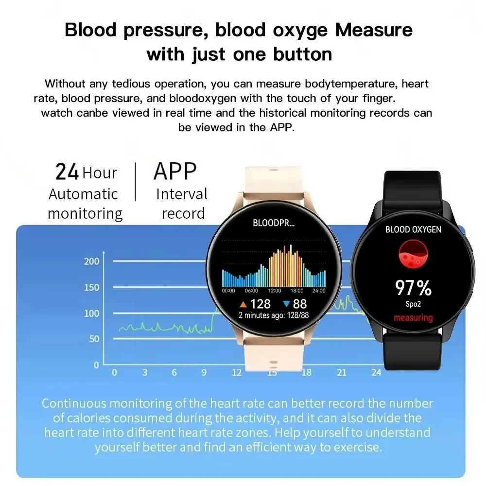 New Women Bluetooth Call Smart Watch Heartrate Blood Pressure Monitoring Smartwatches Waterproof Men Smartwatch for Samsung IOS