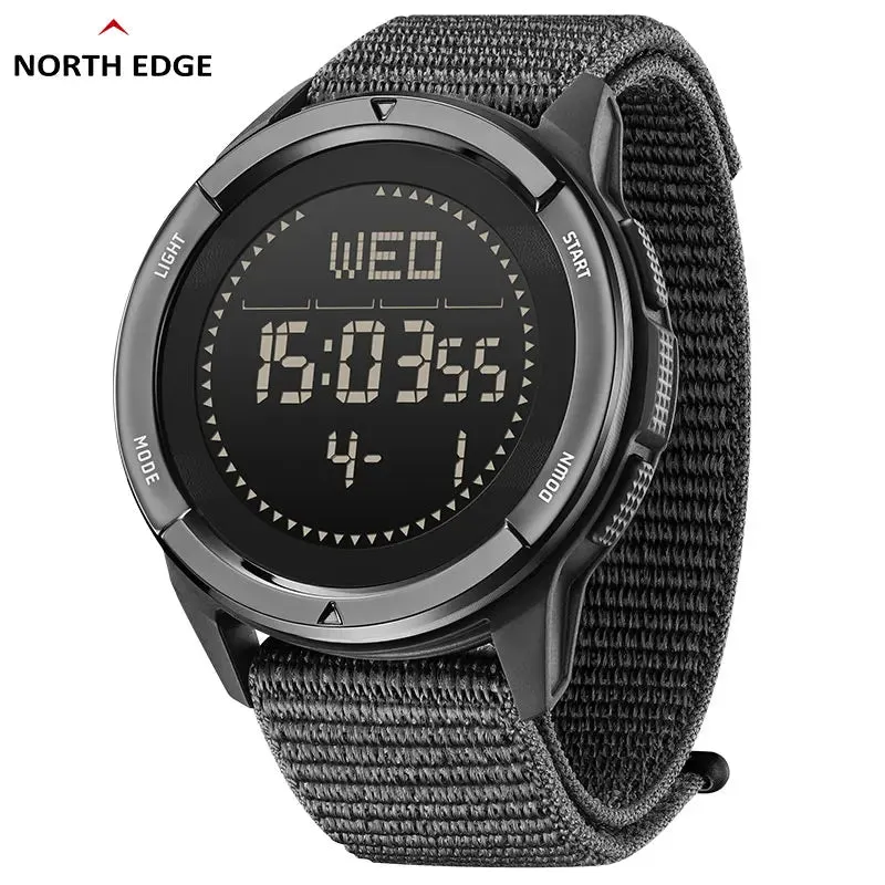 North Edge ALPS Mens Carbon Fiber Shock Resistant Sport Watch | 50m Water Resistant | Outdoor Compass