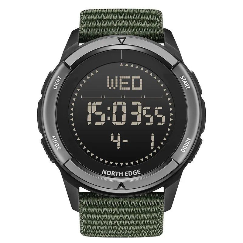 North Edge ALPS Mens Carbon Fiber Shock Resistant Sport Watch | 50m Water Resistant | Outdoor Compass
