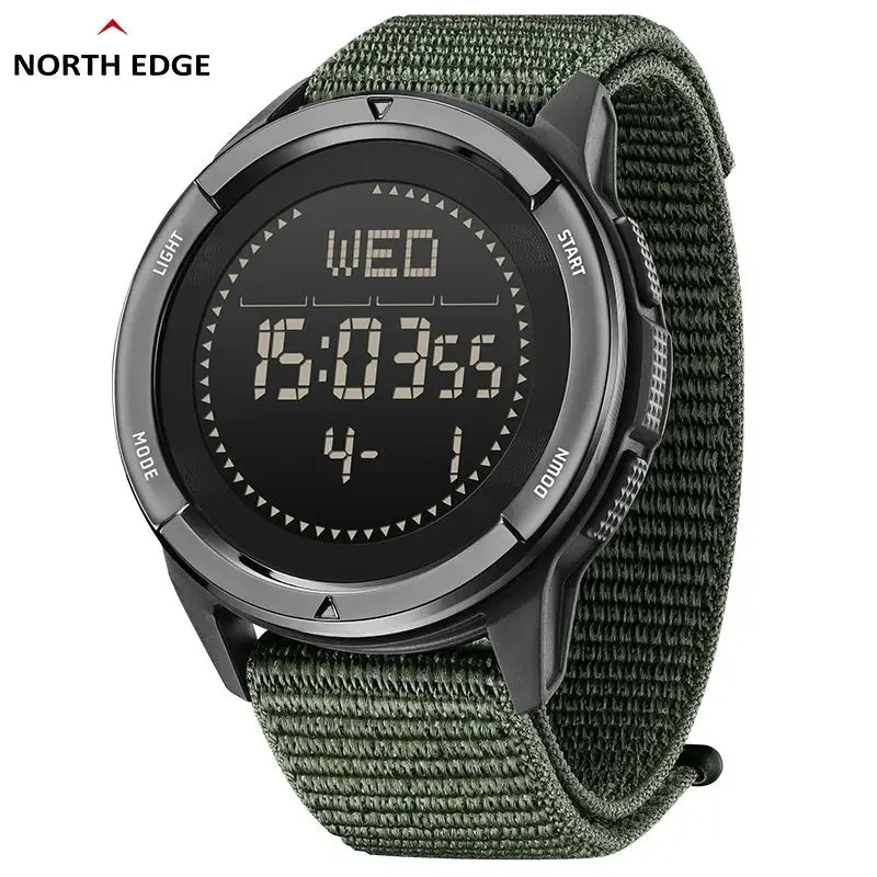 North Edge ALPS Mens Carbon Fiber Shock Resistant Sport Watch | 50m Water Resistant | Outdoor Compass